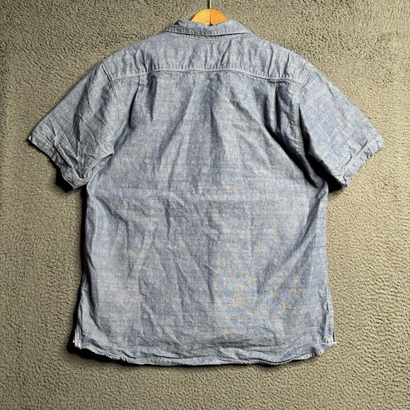 Freenote Cloth Dayton Shirt Mens Medium Denim Chambray Short Sleeve Selvedge - Picture 10 of 12